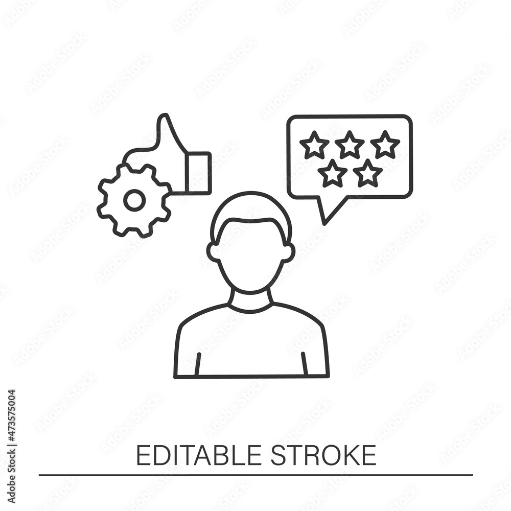 Poster customer service line icon. rating of customer service. evaluation. business automation concept.isol
