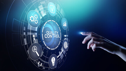 Quality control assurance standards business technology concept.