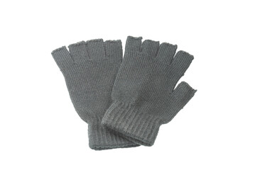 Black gloves isolated on a white background.