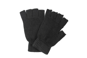 Black gloves isolated on a white background.