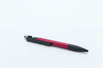 stylized ballpoint pen in black and red colors