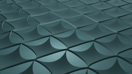 Blue diamond quadrangle tile roof top (3D Rendering)