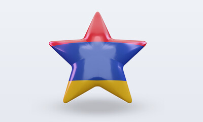 3d star Armenia flag rendering front view