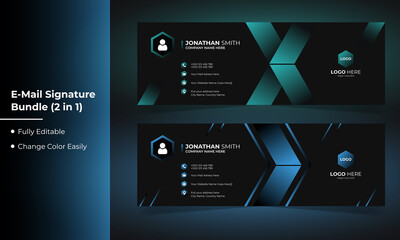 Abstract Modern Email Signature template Bundle