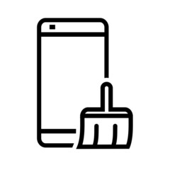 Obraz premium Clear clean phone. Emptying cellphone storage space. Illustration vector
