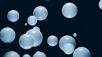 Colorful bubbles, beautiful background for art project. 3D illustration