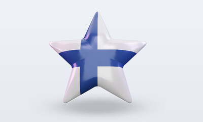 Obraz premium 3d star Finland flag rendering front view