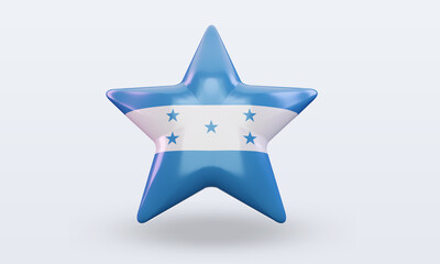 3d star Honduras flag rendering front view