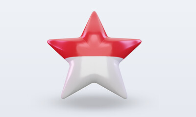 3d star Indonesia flag rendering front view
