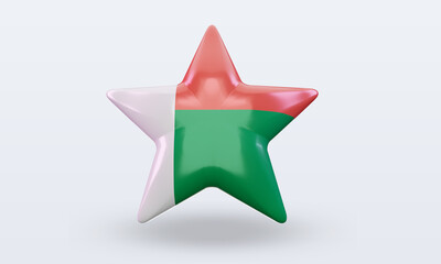 3d star Madagascar flag rendering front view