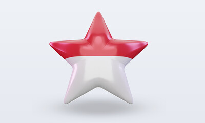 3d star Monaco flag rendering front view