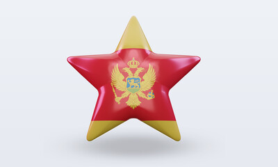 3d star Montenegro flag rendering front view