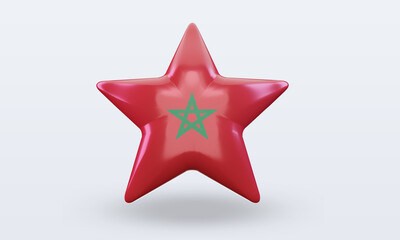 3d star Morocco flag rendering front view