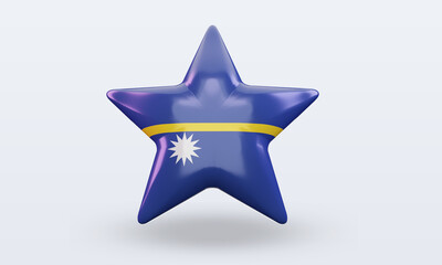 Obraz premium 3d star Nauru flag rendering front view
