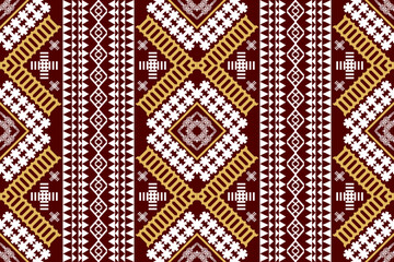 Beautiful geometric ethnic oriental art pattern traditional. Design for carpet,wallpaper,clothing,wrapping,batik,fabric,Vector illustration. Figure tribal embroidery style.