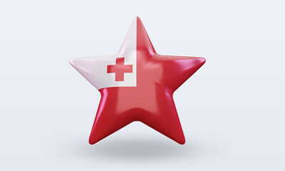 3d star Tonga flag rendering front view