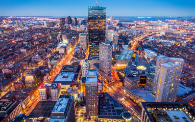 Fototapeta na wymiar Aerial view of Boston in Massachusetts, USA.