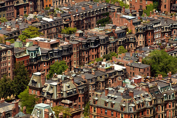 Fototapeta premium Aerial view of Boston in Massachusetts, USA.