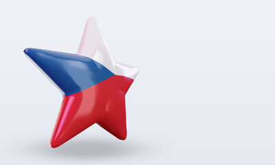 3d star Czech Republic flag rendering left view