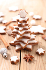 christmas gingbread star shape cookies