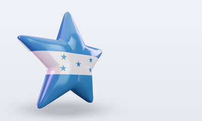 3d star Honduras flag rendering left view