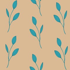 seamless pattern with leaves craft