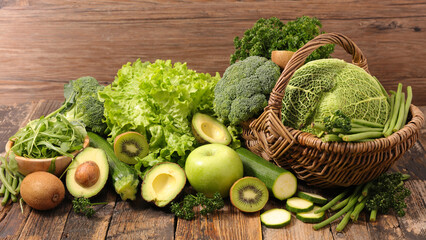 assorted of green fruit and vegetable