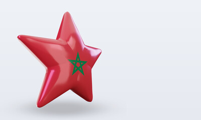 Obraz premium 3d star Morocco flag rendering left view