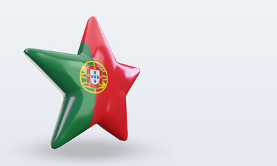 3d star Portugal flag rendering left view