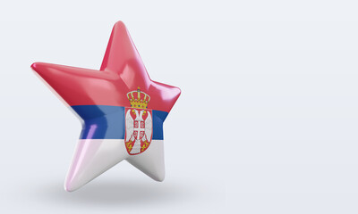 3d star Serbia flag rendering left view