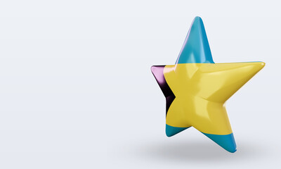 3d star Bahamas flag rendering right view