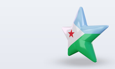 3d star Djibouti flag rendering right view