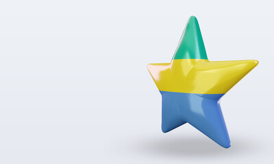 3d star Gabon flag rendering right view