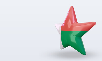 3d star Madagascar flag rendering right view