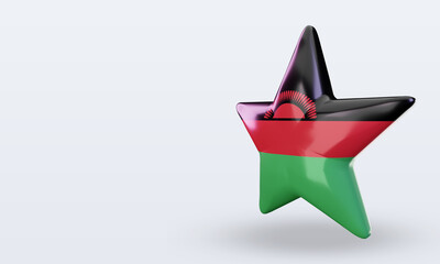 3d star Malawi flag rendering right view