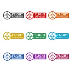 Flight cancelled icon isolated on white background