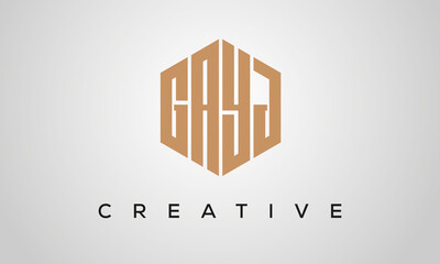 letters GAYJ creative polygon hexagon logo victor template