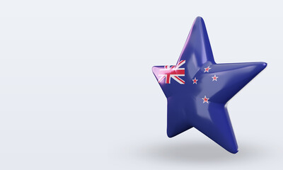 3d star New Zealand flag rendering right view