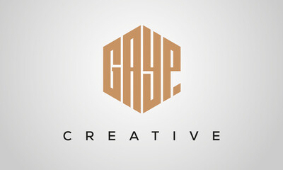 letters GAYP creative polygon hexagon logo victor template