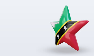 3d star St Kitts and Nevis flag rendering right view