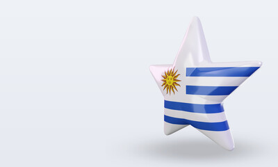 3d star Uruguay flag rendering right view