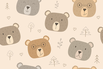 Bears seamless pattern