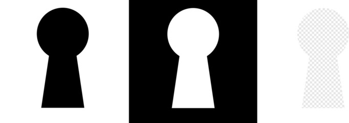 keywhole icon vector illustration.key whole opportunity concept symbol. door lock shape logo. enter access silhouette. mystery effect.