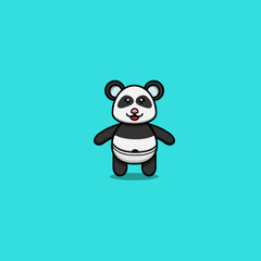 Cute Baby Panda . Character, Logo, Icon And Inspiration Design.