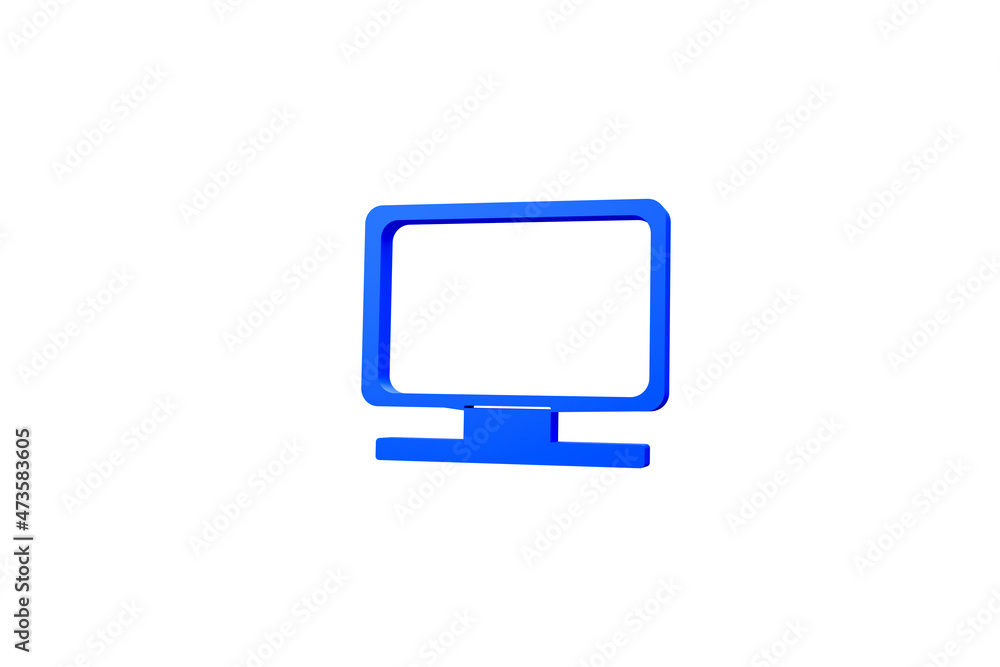 Fototapete monitor software on color background. computer icon 3d rendering
