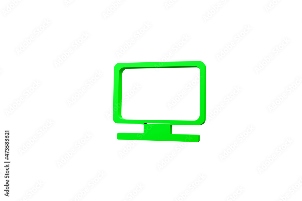 Fototapete monitor software on color background. computer icon 3d rendering