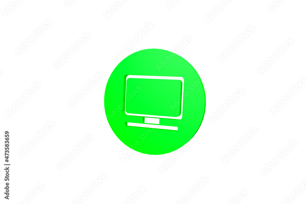 Fototapete monitor software on color background. computer icon 3d rendering