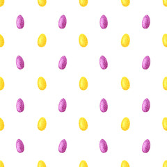 Seamless texture of watercolor eggs. Bright print for Easte - 473584404