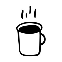 Doodle cup. Hand drawn mug, kitchen utensil icon and cooking tool. Vector illustration 