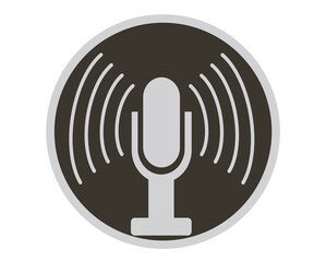 Microphone sign icon. vector illustration